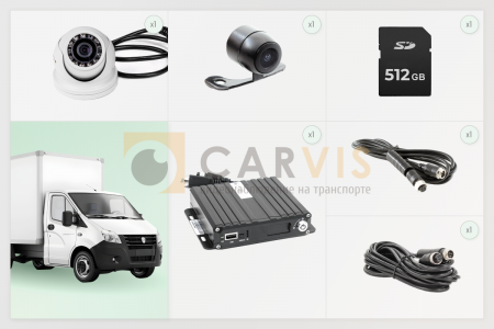 Комплект видеонаблюдения для малотоннажного грузовика (стандарт)